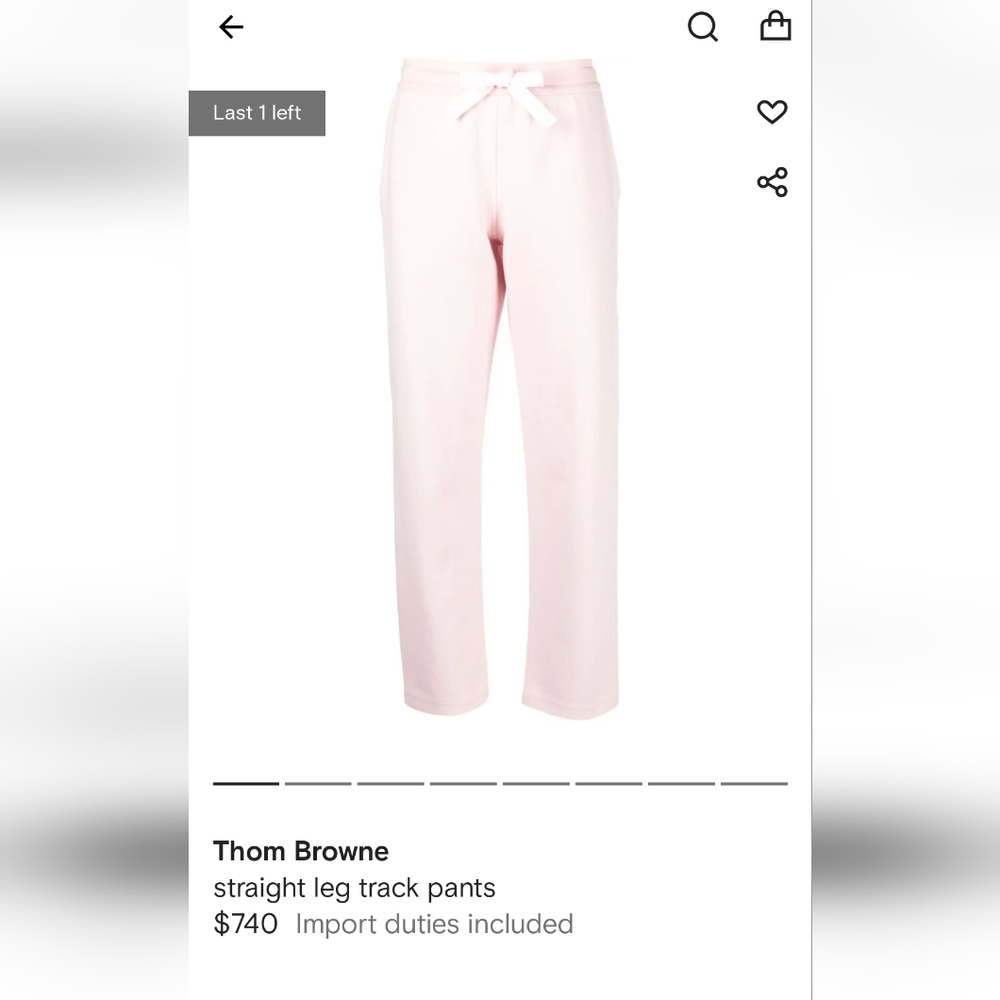 Thom Browne Pink Cotton Track Pants - NWT Sz 6 / IT 42